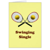 Swinging Single Tennis Greeting Cards