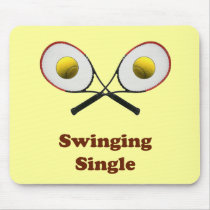 Swinging Single Tennis Mouse Pad