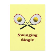 Swinging Single Tennis Post Cards