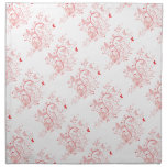 swirl10 BUTTERFLY FLORAL SWIRL RED PINKS ROSES GRA Cloth Napkin