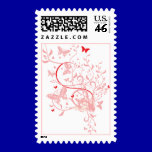 swirl10 BUTTERFLY FLORAL SWIRL RED PINKS ROSES GRA stamps