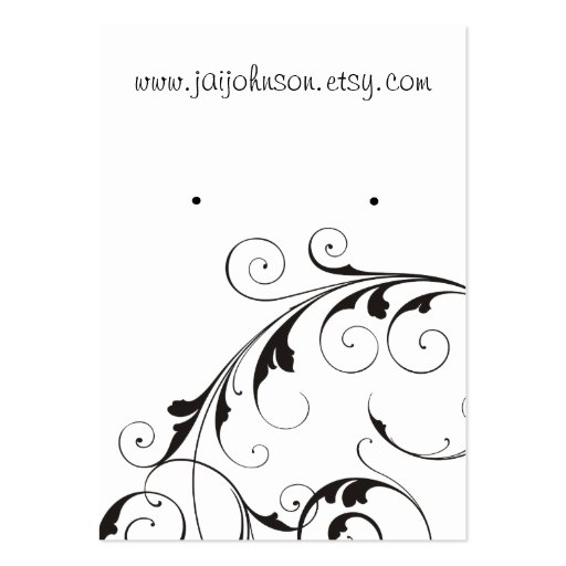 Swirl Background Earring Cards Business Cards (front side)