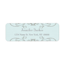 Swirl Blue Brown Return Address Label