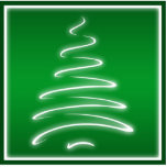 Swirl Christmas Tree Ornament in Green photo sculptures
