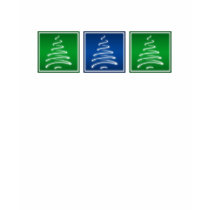 Swirl Christmas Tree Shirt in Blue and Green