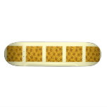 Swirl Design in mustard yellow and brown. Skate Board Deck
