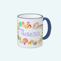 Swirl Design - Theresa and I *Heart* Coffee mugs