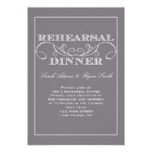 Swirl Grey Rehearsal Dinner Invitation