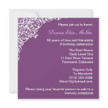 Swirl invitation purple