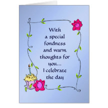 Swirl Leaf Frame - Cupcake and Flowers Card