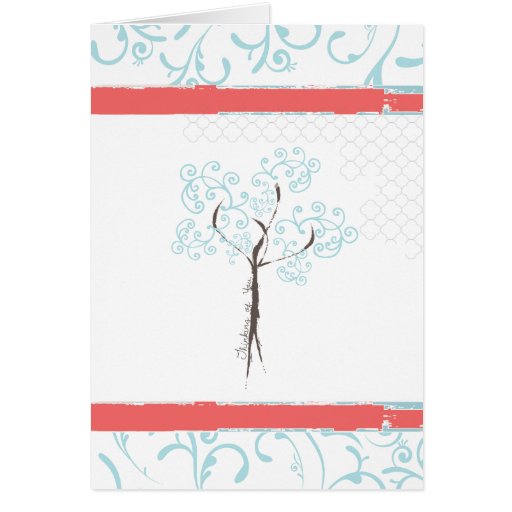 {Swirl Leaf Tree} "Thinking of You" Card