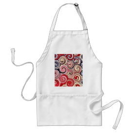 Swirl Me Pretty Colorful Red Blue Pink Pattern Aprons
