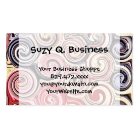 Swirl Me Pretty Colorful Red Blue Pink Pattern Business Card Templates