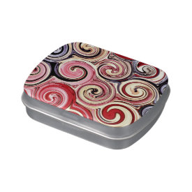 Swirl Me Pretty Colorful Red Blue Pink Pattern Jelly Belly Candy Tins