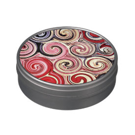 Swirl Me Pretty Colorful Red Blue Pink Pattern Jelly Belly Candy Tins