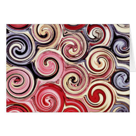 Swirl Me Pretty Colorful Red Blue Pink Pattern Card