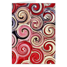 Swirl Me Pretty Colorful Red Blue Pink Pattern Cards