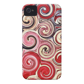 Swirl Me Pretty Colorful Red Blue Pink Pattern Case-Mate iPhone 4 Case