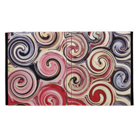 Swirl Me Pretty Colorful Red Blue Pink Pattern iPad Case