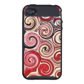 Swirl Me Pretty Colorful Red Blue Pink Pattern iPhone 4 Covers