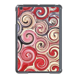 Swirl Me Pretty Colorful Red Blue Pink Pattern iPad Mini Case