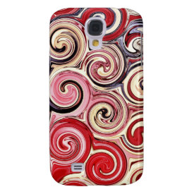 Swirl Me Pretty Colorful Red Blue Pink Pattern Galaxy S4 Covers