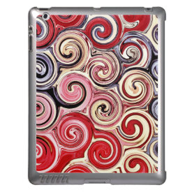 Swirl Me Pretty Colorful Red Blue Pink Pattern iPad Cover