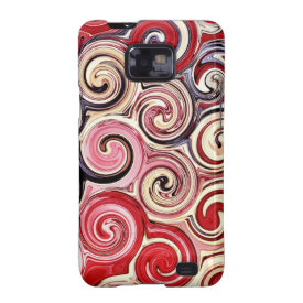 Swirl Me Pretty Colorful Red Blue Pink Pattern Galaxy SII Covers