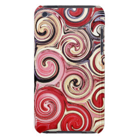 Swirl Me Pretty Colorful Red Blue Pink Pattern iPod Case-Mate Cases