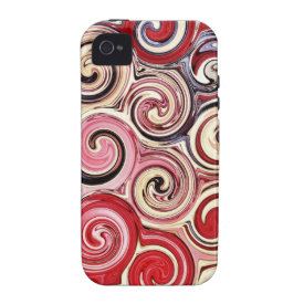 Swirl Me Pretty Colorful Red Blue Pink Pattern iPhone 4/4S Covers