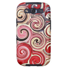 Swirl Me Pretty Colorful Red Blue Pink Pattern Galaxy S3 Case
