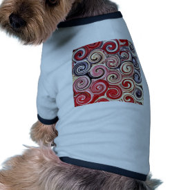 Swirl Me Pretty Colorful Red Blue Pink Pattern Doggie Tee