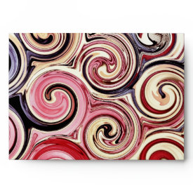 Swirl Me Pretty Colorful Red Blue Pink Pattern Envelopes