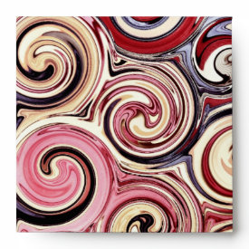 Swirl Me Pretty Colorful Red Blue Pink Pattern Envelope