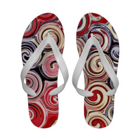 Swirl Me Pretty Colorful Red Blue Pink Pattern Sandals