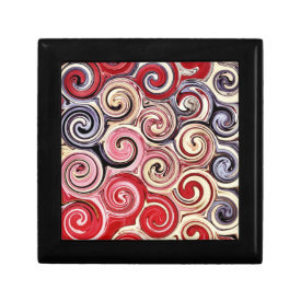 Swirl Me Pretty Colorful Red Blue Pink Pattern Gift Box