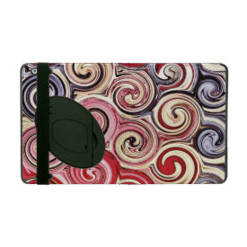 Swirl Me Pretty Colorful Red Blue Pink Pattern iPad Covers