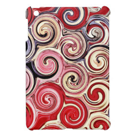 Swirl Me Pretty Colorful Red Blue Pink Pattern Cover For The iPad Mini