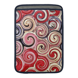 Swirl Me Pretty Colorful Red Blue Pink Pattern MacBook Air Sleeve