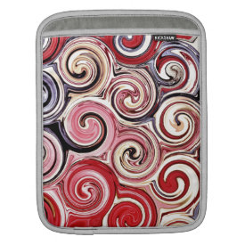Swirl Me Pretty Colorful Red Blue Pink Pattern Sleeve For iPads
