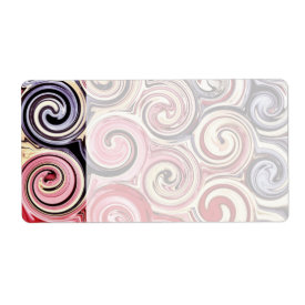Swirl Me Pretty Colorful Red Blue Pink Pattern Shipping Label