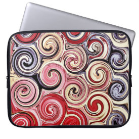 Swirl Me Pretty Colorful Red Blue Pink Pattern Laptop Sleeves
