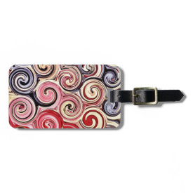 Swirl Me Pretty Colorful Red Blue Pink Pattern Tag For Bags