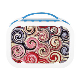 Swirl Me Pretty Colorful Red Blue Pink Pattern Lunchboxes