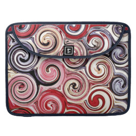 Swirl Me Pretty Colorful Red Blue Pink Pattern Sleeves For MacBooks