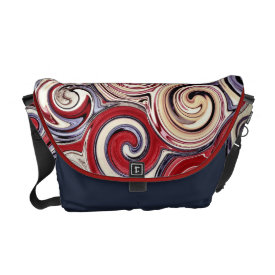 Swirl Me Pretty Colorful Red Blue Pink Pattern Messenger Bag