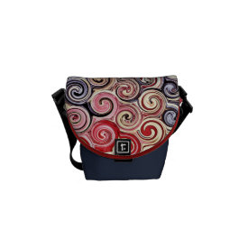 Swirl Me Pretty Colorful Red Blue Pink Pattern Courier Bag