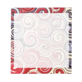 Swirl Me Pretty Colorful Red Blue Pink Pattern Memo Notepad