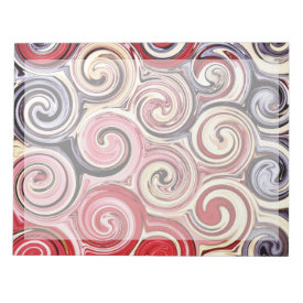 Swirl Me Pretty Colorful Red Blue Pink Pattern Notepad