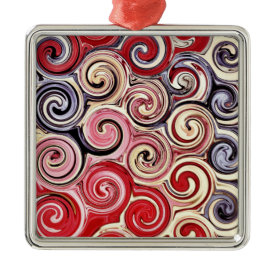 Swirl Me Pretty Colorful Red Blue Pink Pattern Christmas Ornament
